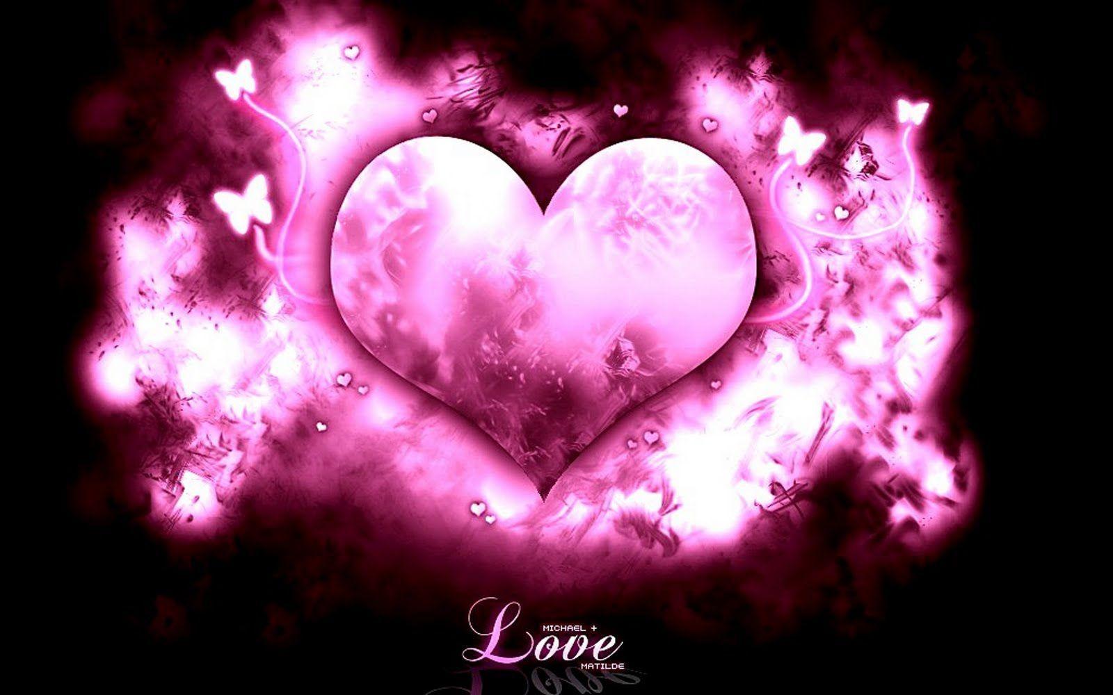 Pink Love Heart Wallpaper Wide Desktop Background Es Walls