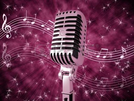Microphone On Abstract Musical Background , Picture
