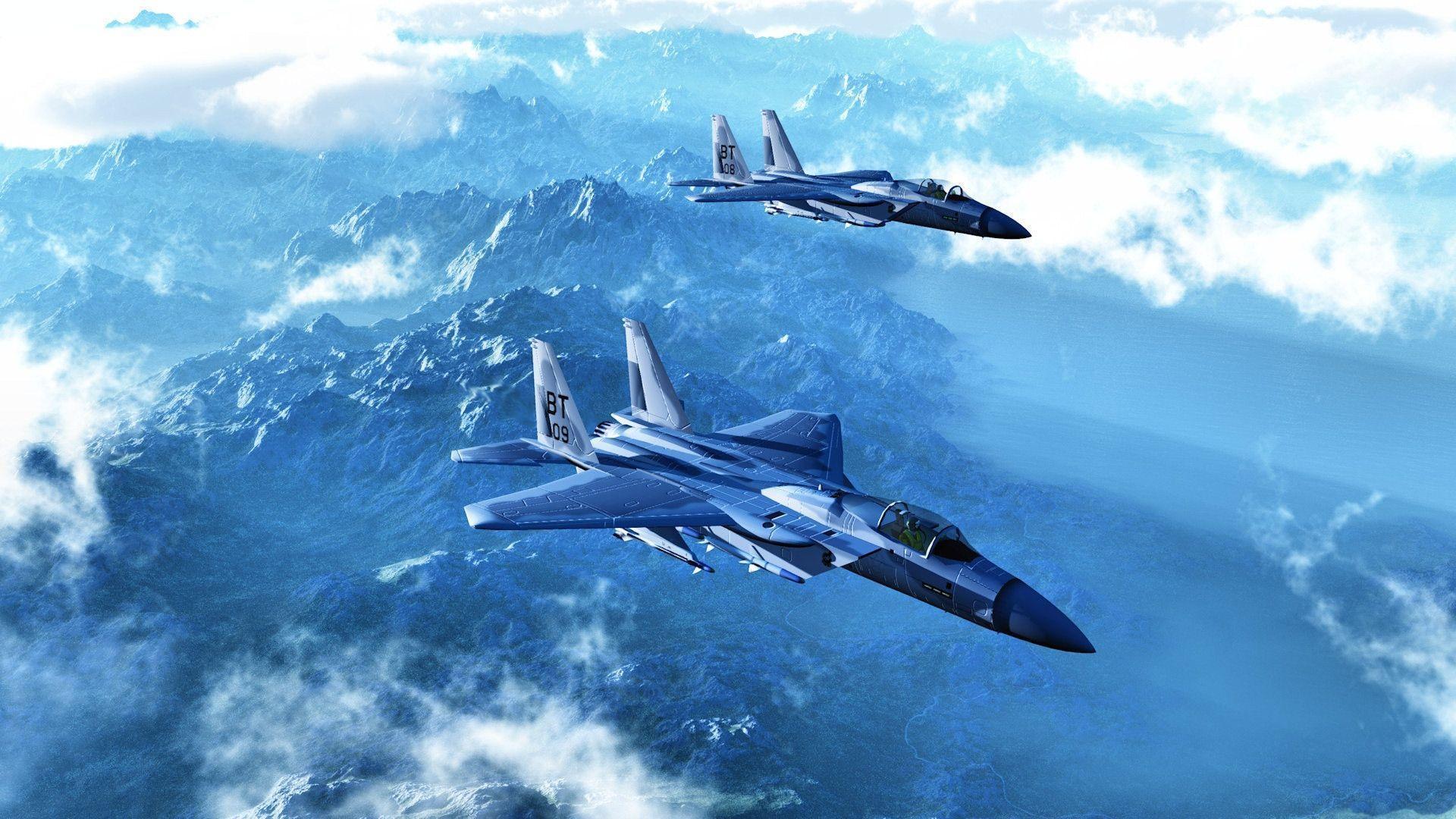 Best Wallpaper 1920x1080, Two Fighter Jets Flying In