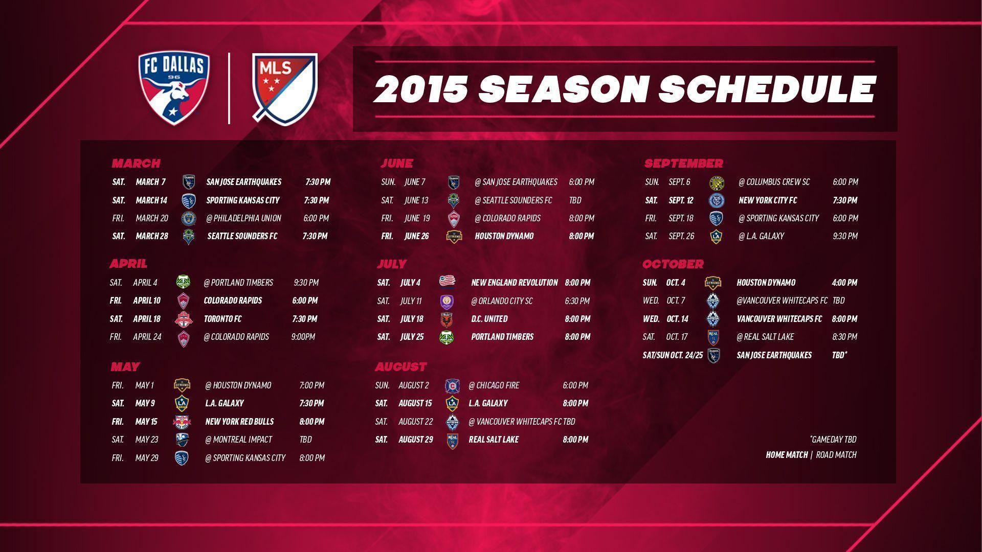 2015 FC Dallas schedule analysis & desktop wallpapers