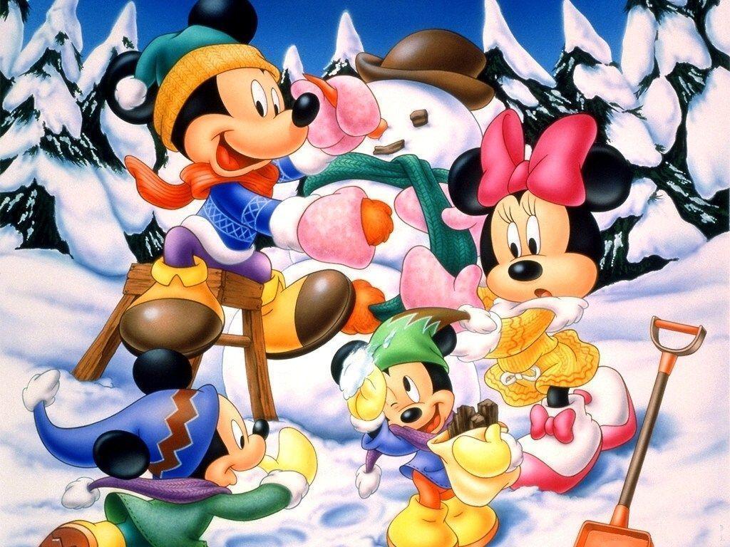Wallpapers For > Disney Character Christmas Backgrounds