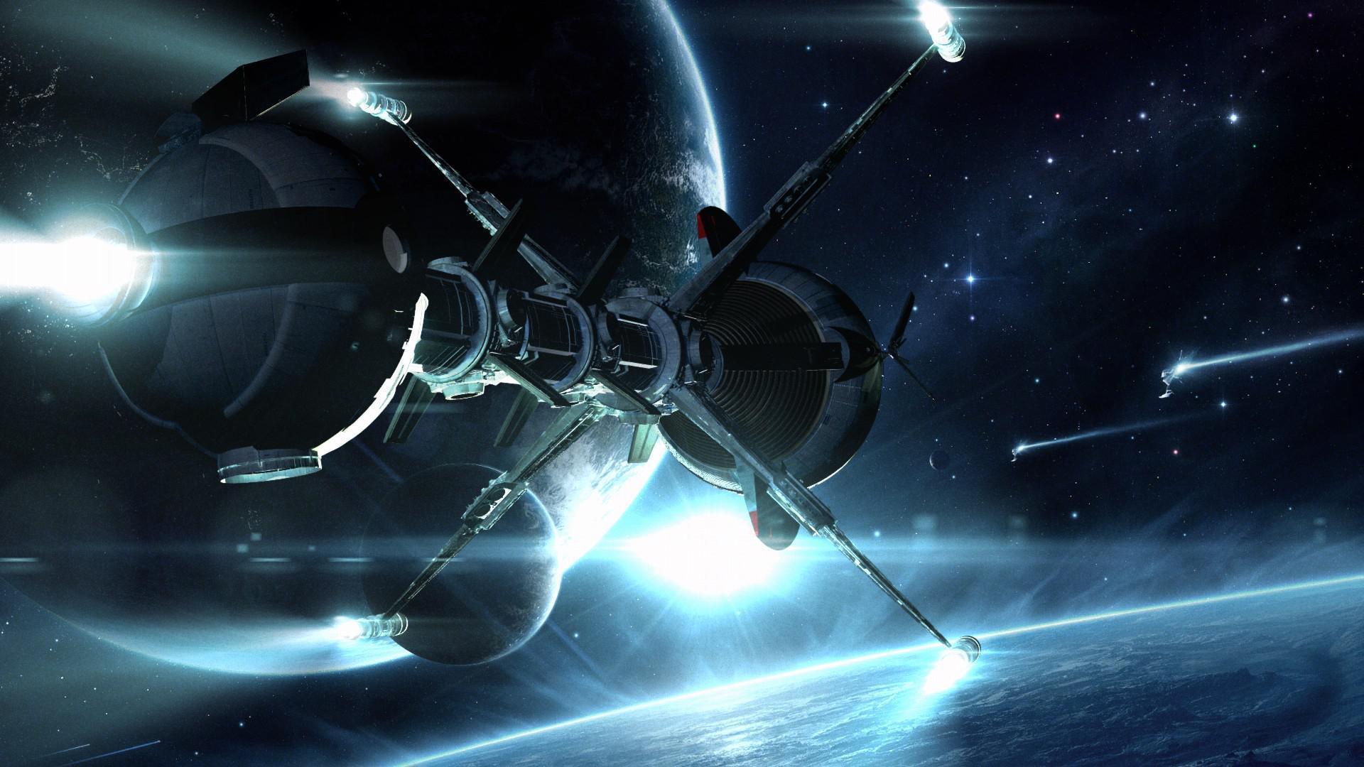 HD Sci Fi Spacecraft Spaceship Planets Stars Art Image Download