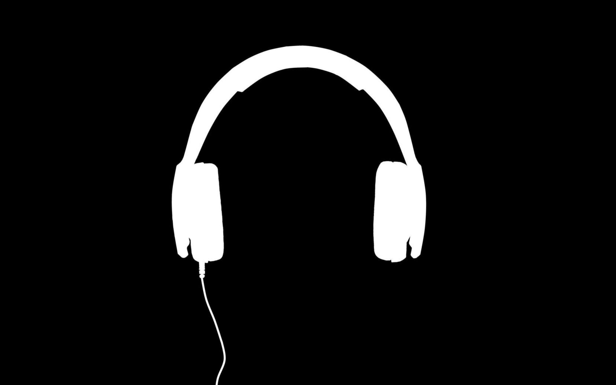 Miscellaneous Digital Art Black White Headphones Headphones