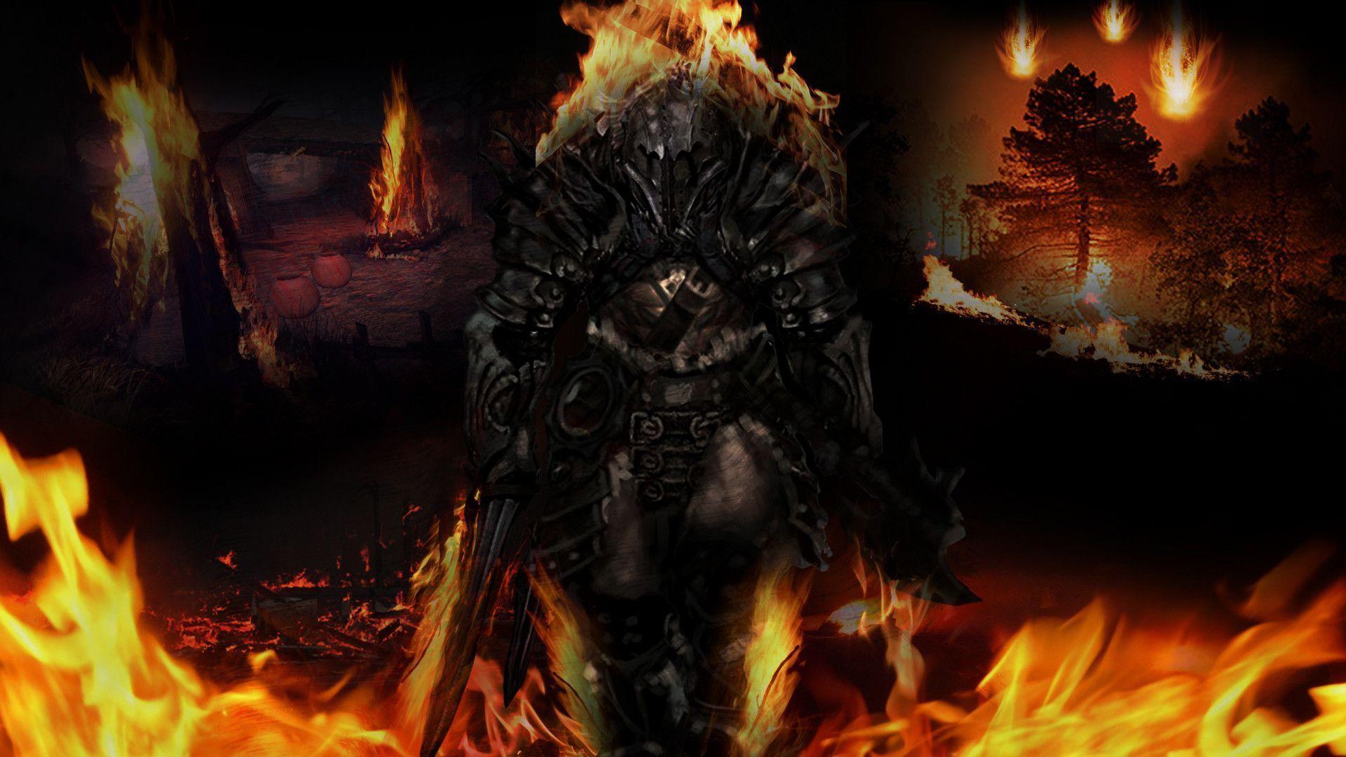 Diablo 3 Barbarian Fire Wallpaper