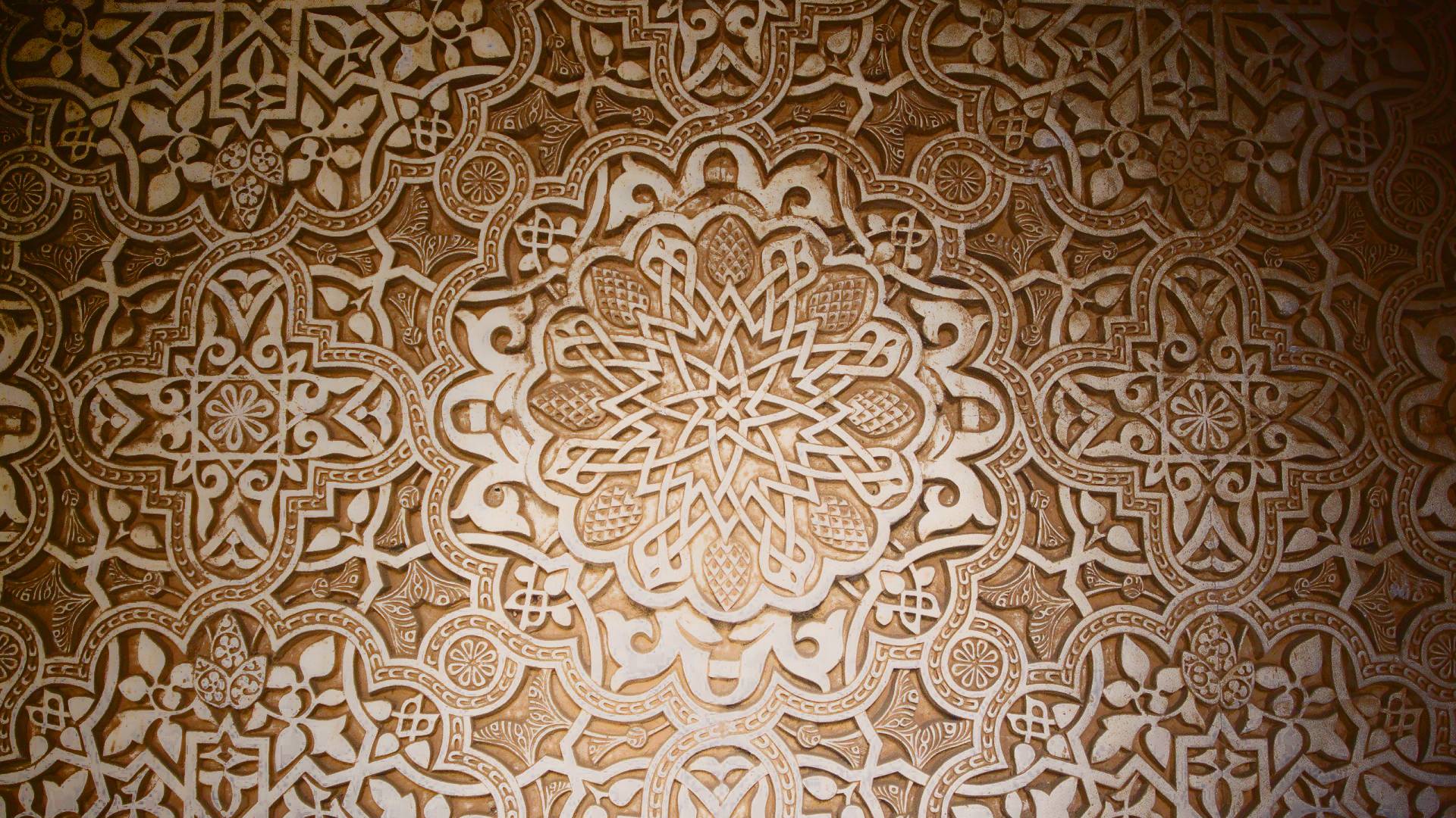 Dark pattern stars design mosaic Arabian islamic wallpaper