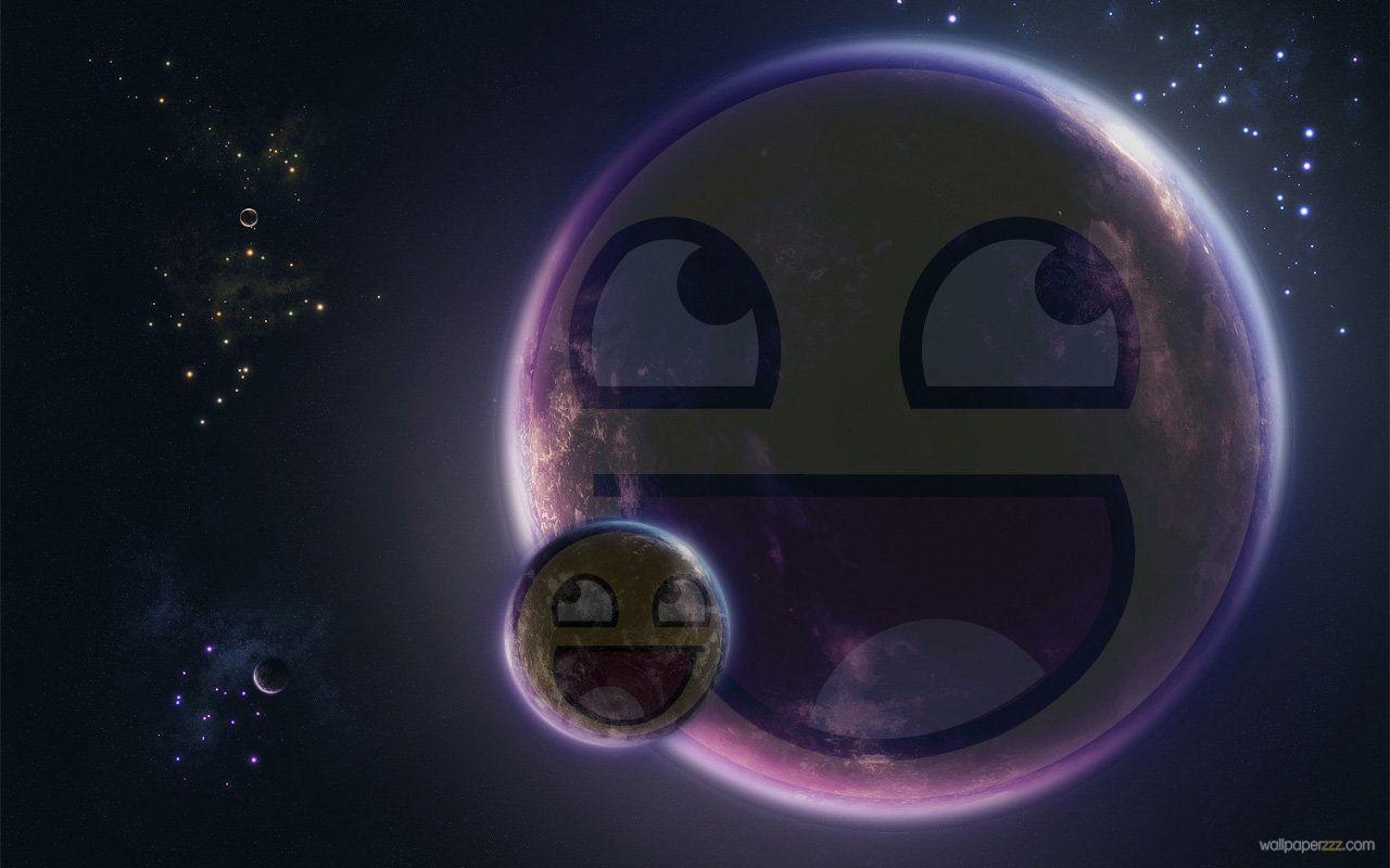 Download Awesome Smiley As Planets Widescreen Wallpaper—Free Wallpaper