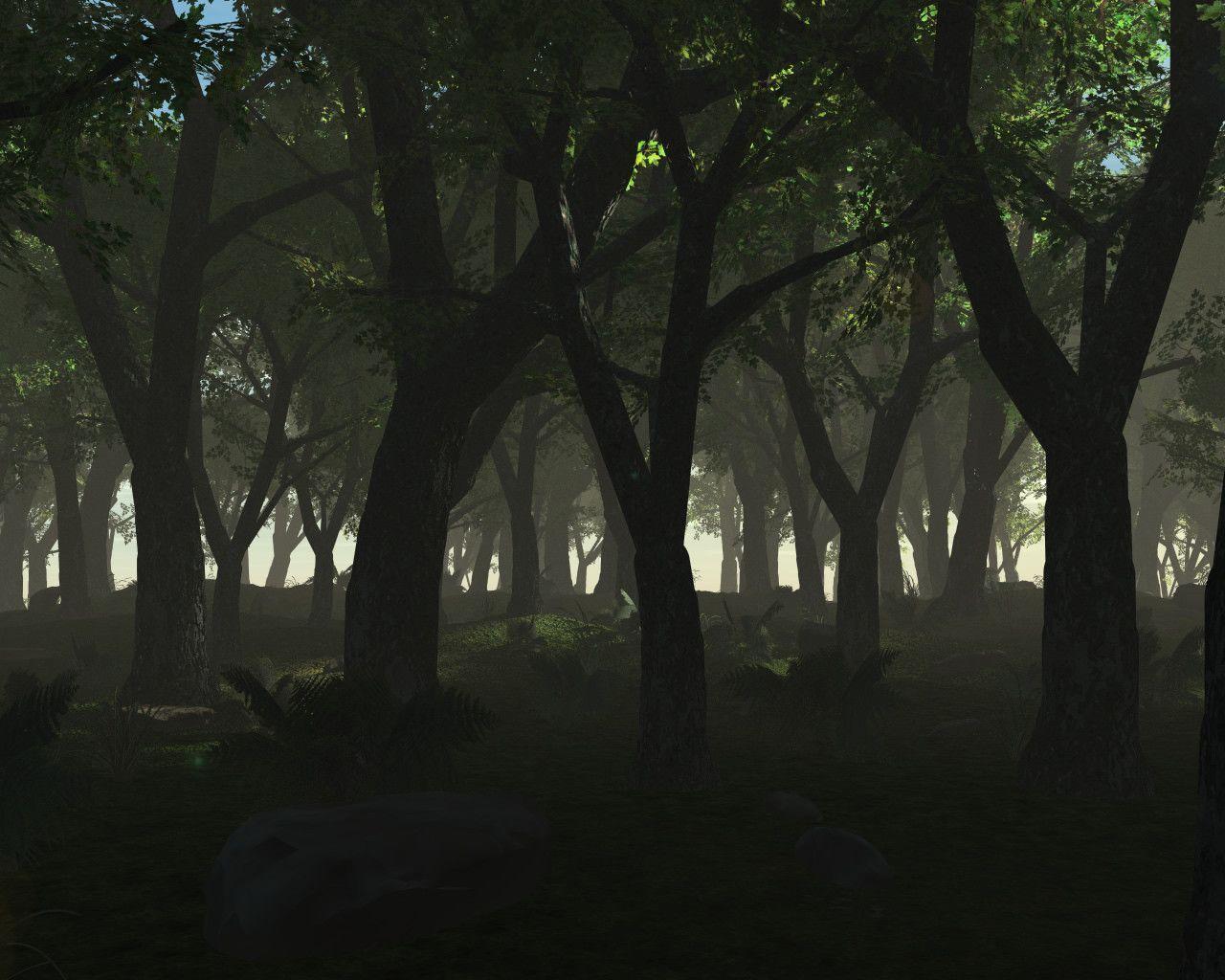 3D Moon Forrest Wallpaper Wallpaper