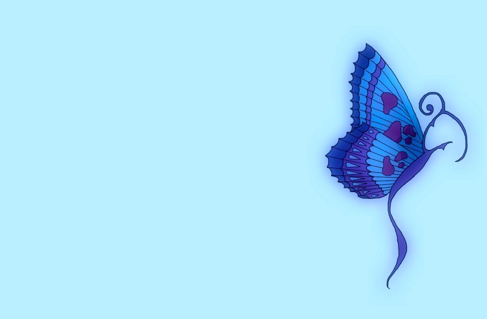 Wallpaper For > Light Blue Butterfly Wallpaper
