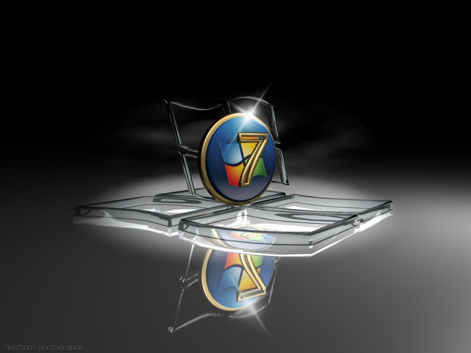 3D Glass Imagination Windows7 Wallpaper Desktop Background Free