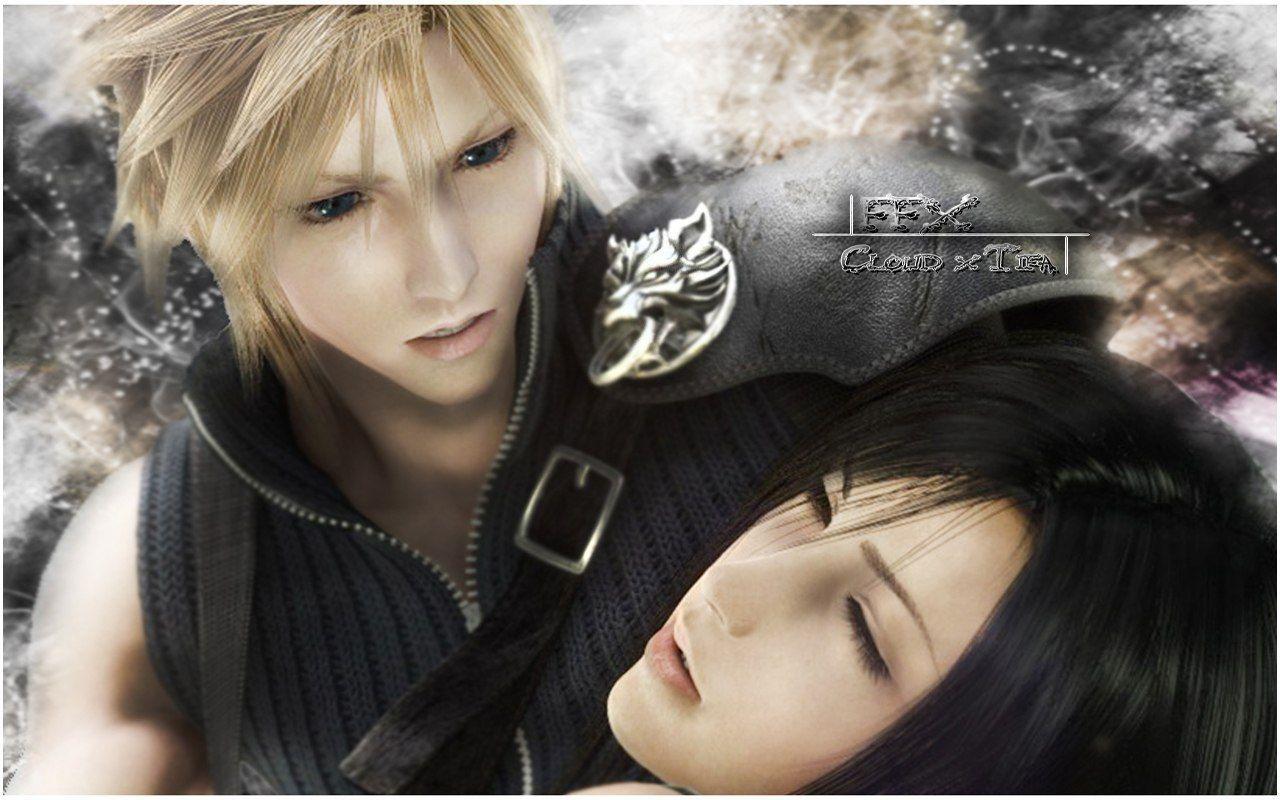 image For > Final Fantasy 7 Cloud And Tifa Kiss