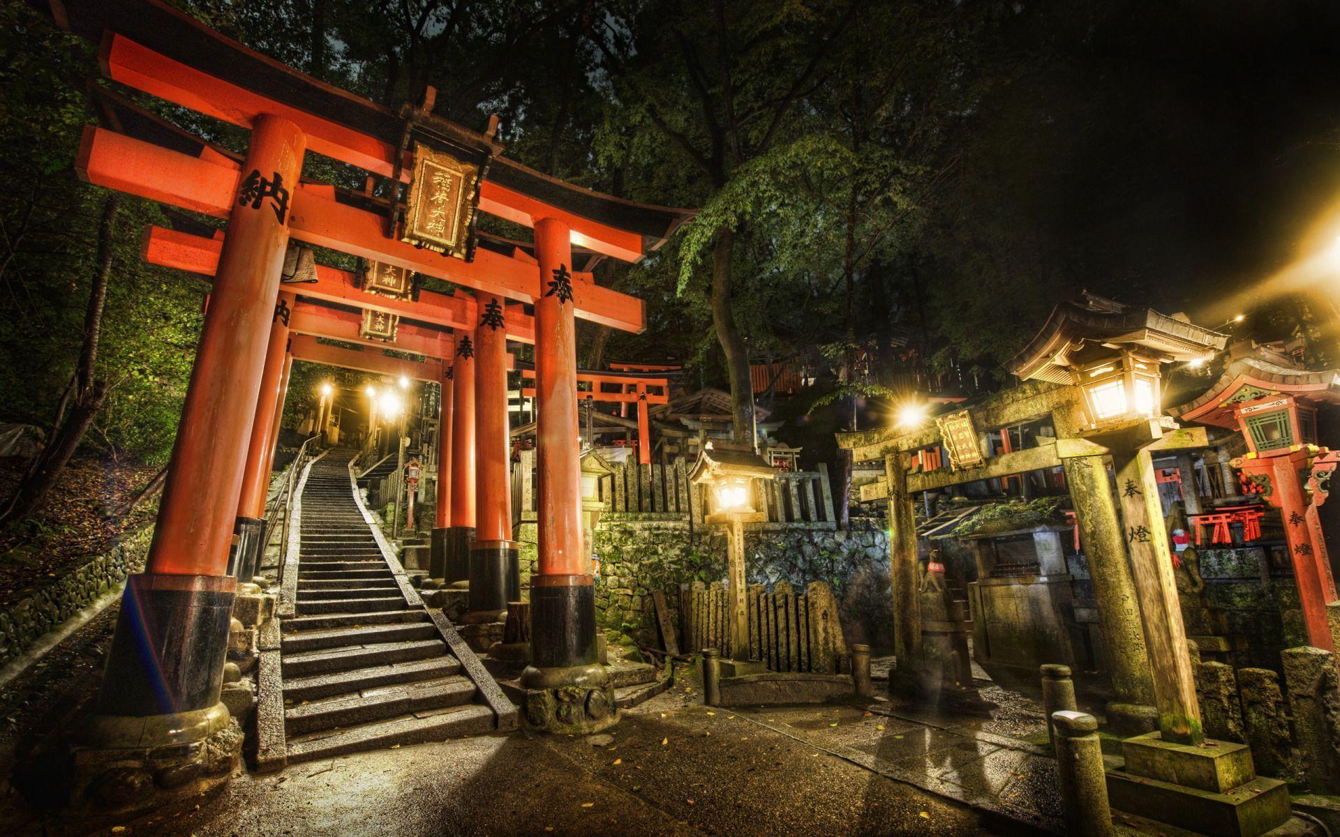 Midnight Adventure in the Japanese Cemetery widescreen wallpaper