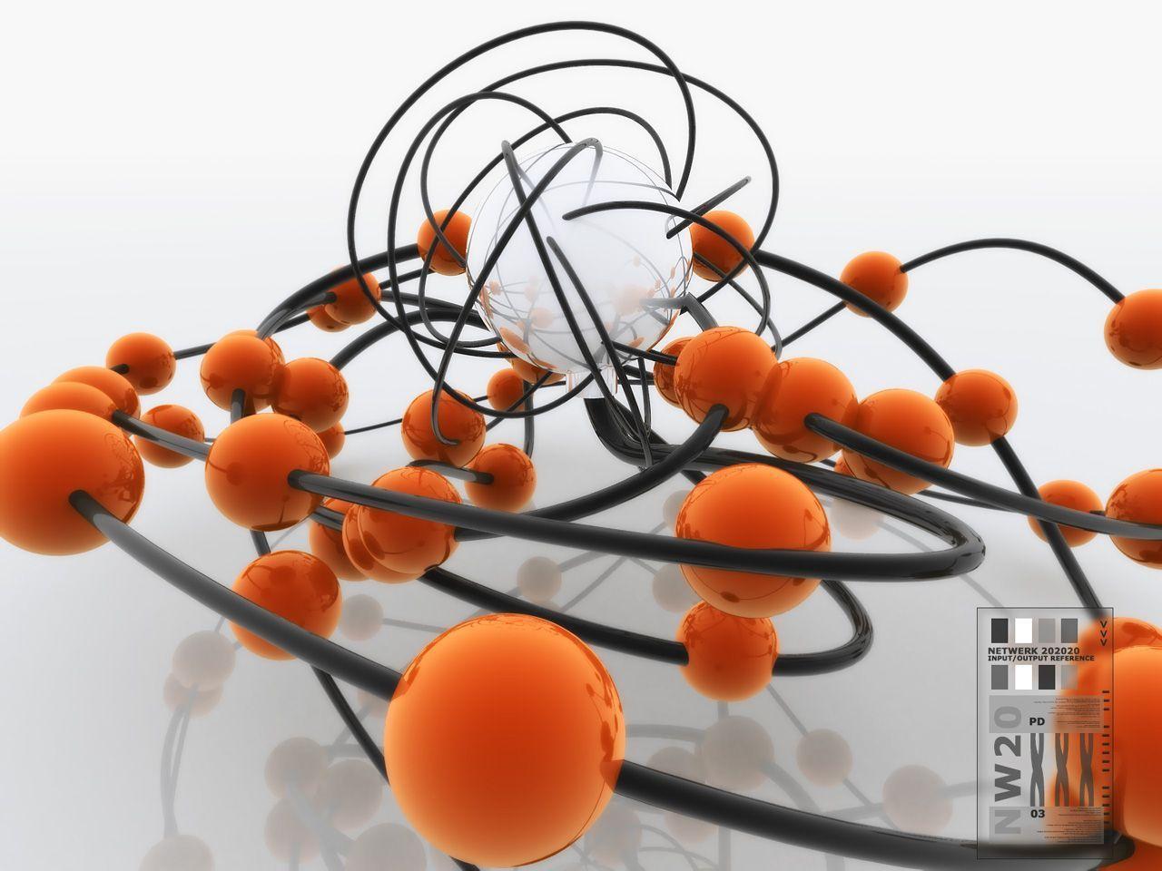 Computer wallpapers for free, 3D balls, model of molecule