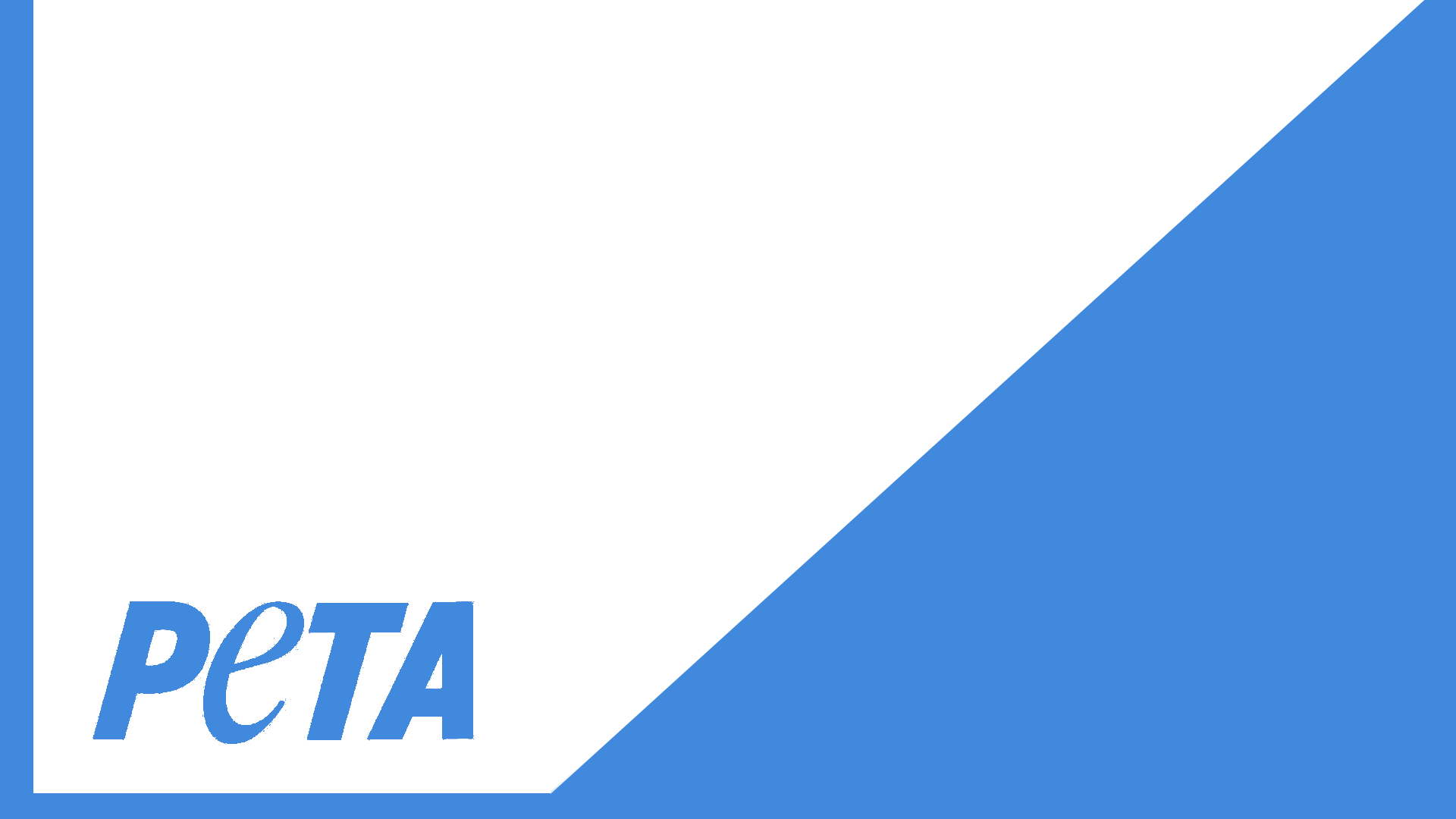 PeTA blue and white