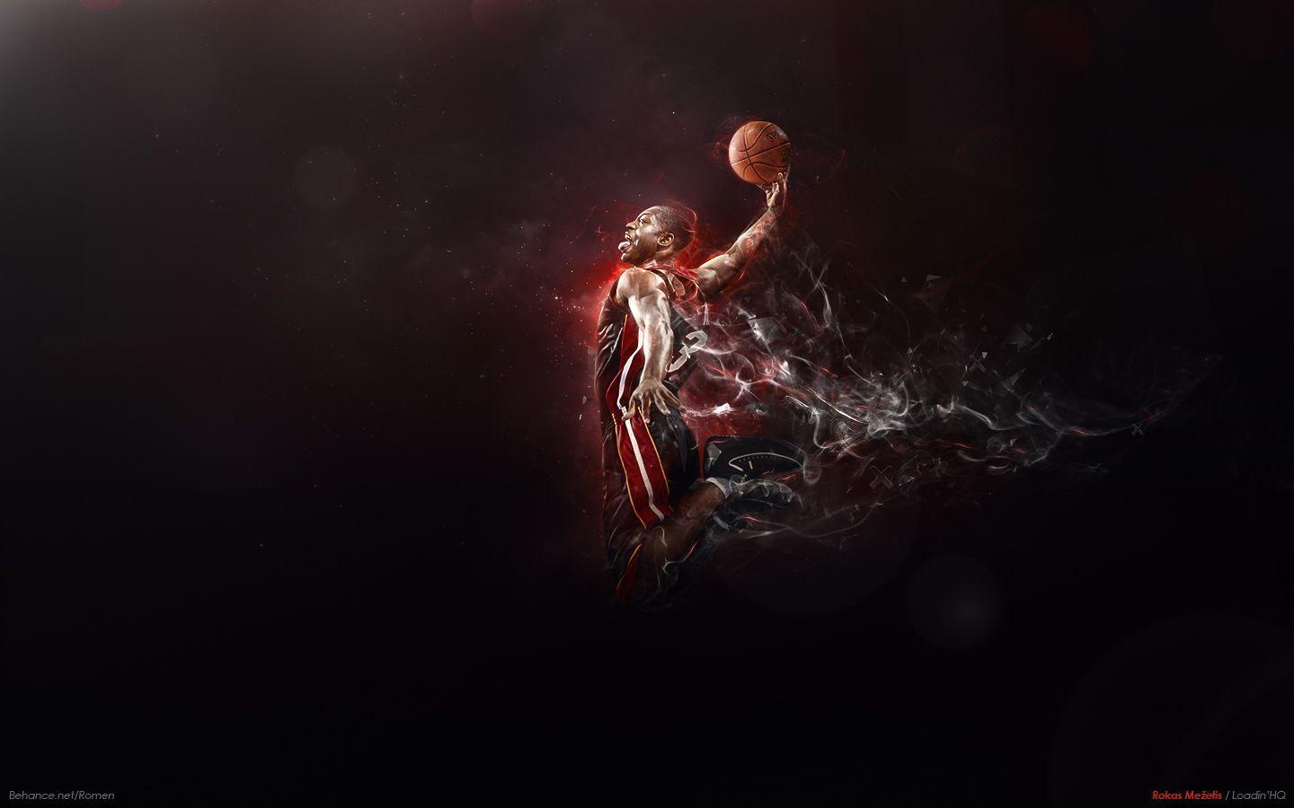Download NBA Finals Fierce Dwyane Wade Poster Wallpaper