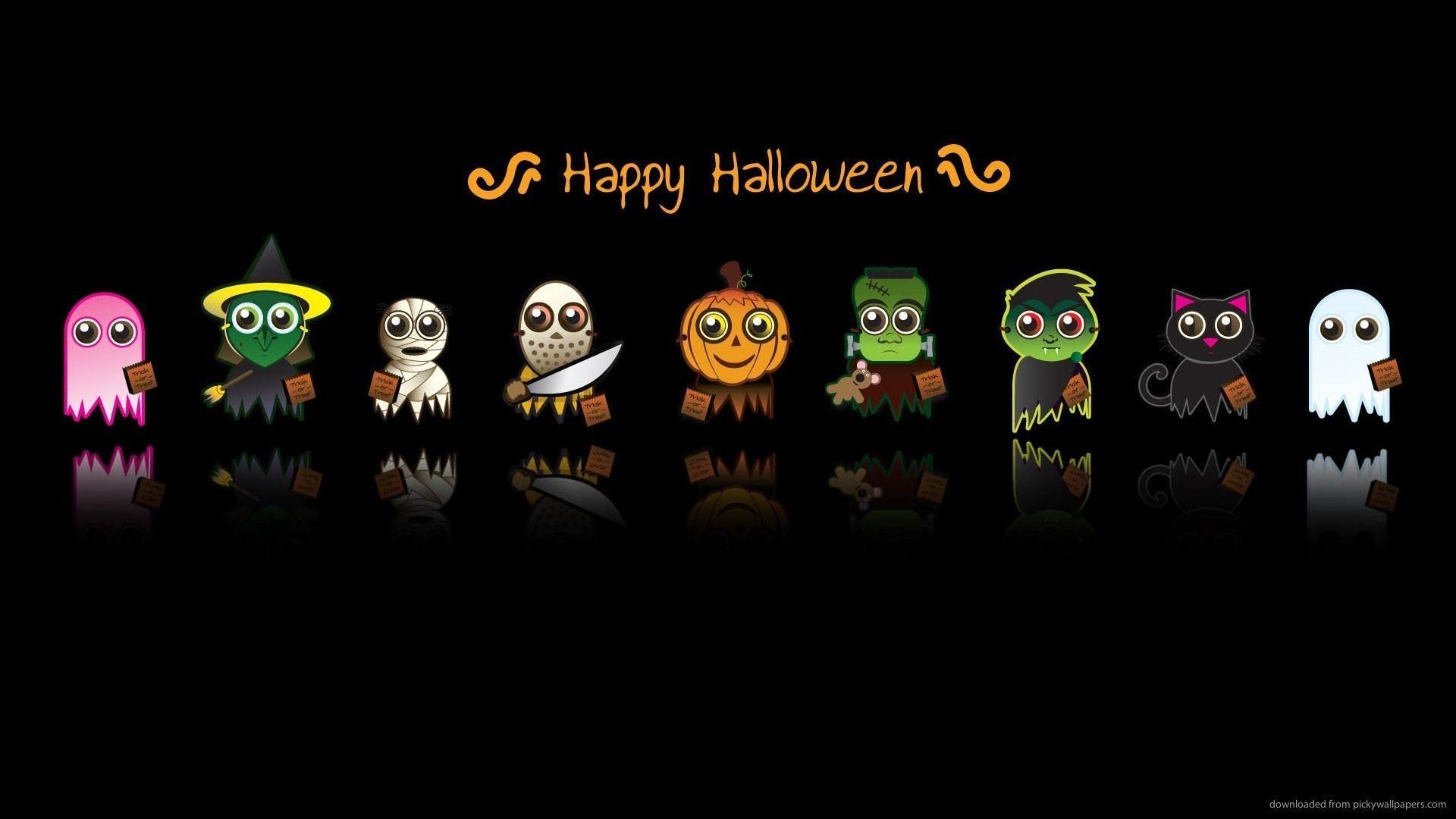 Download 1920x1080 Halloween Cute Characters Wallpaper