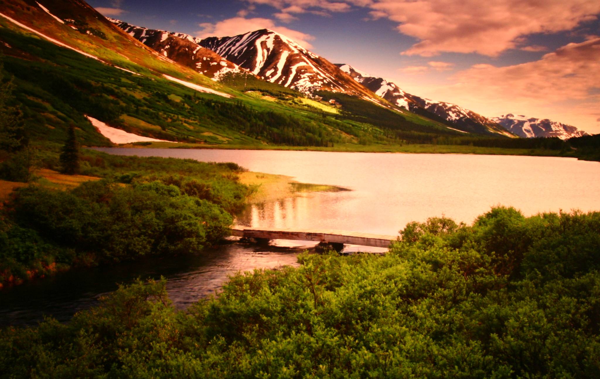 dusk alaska landscape desktop wallpaper high definition