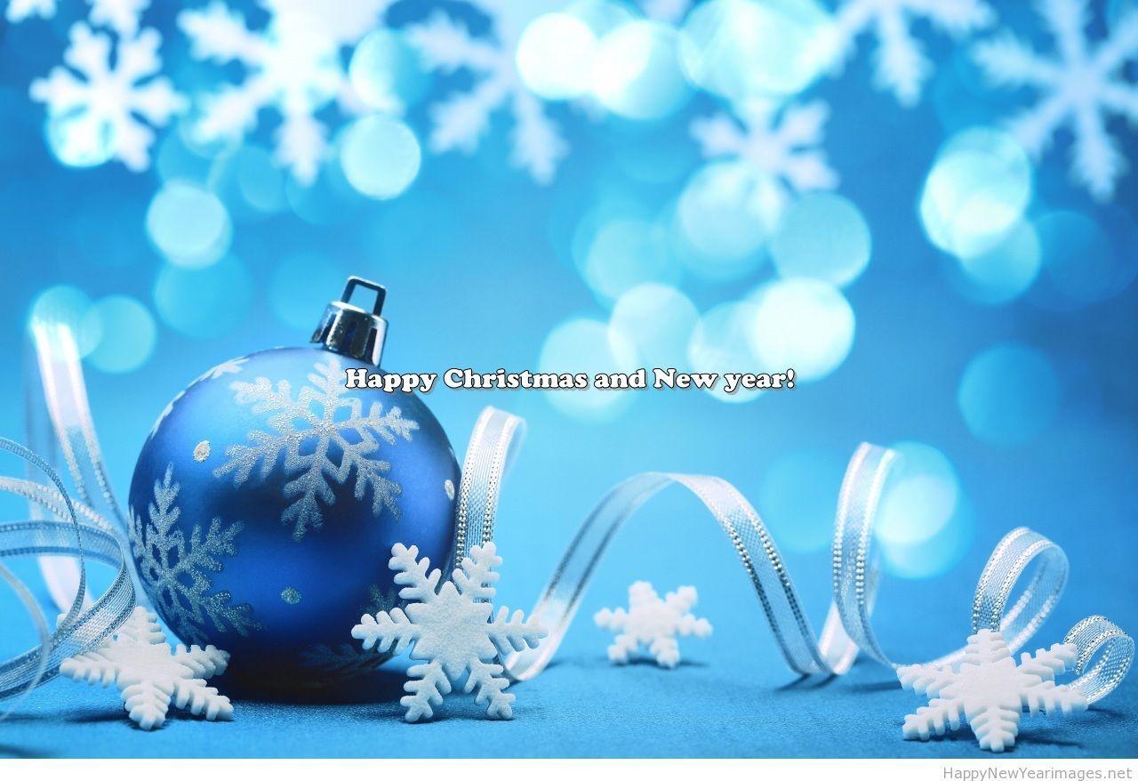 Blue HD wallpaper merry Christmas and happy new year 2015