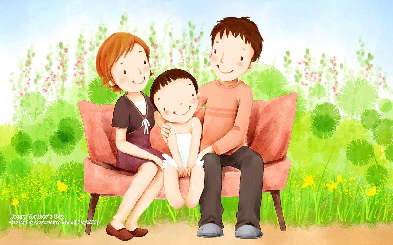Sweet & Cute illustration of Family Love 1280x800 NO.11 Desktop