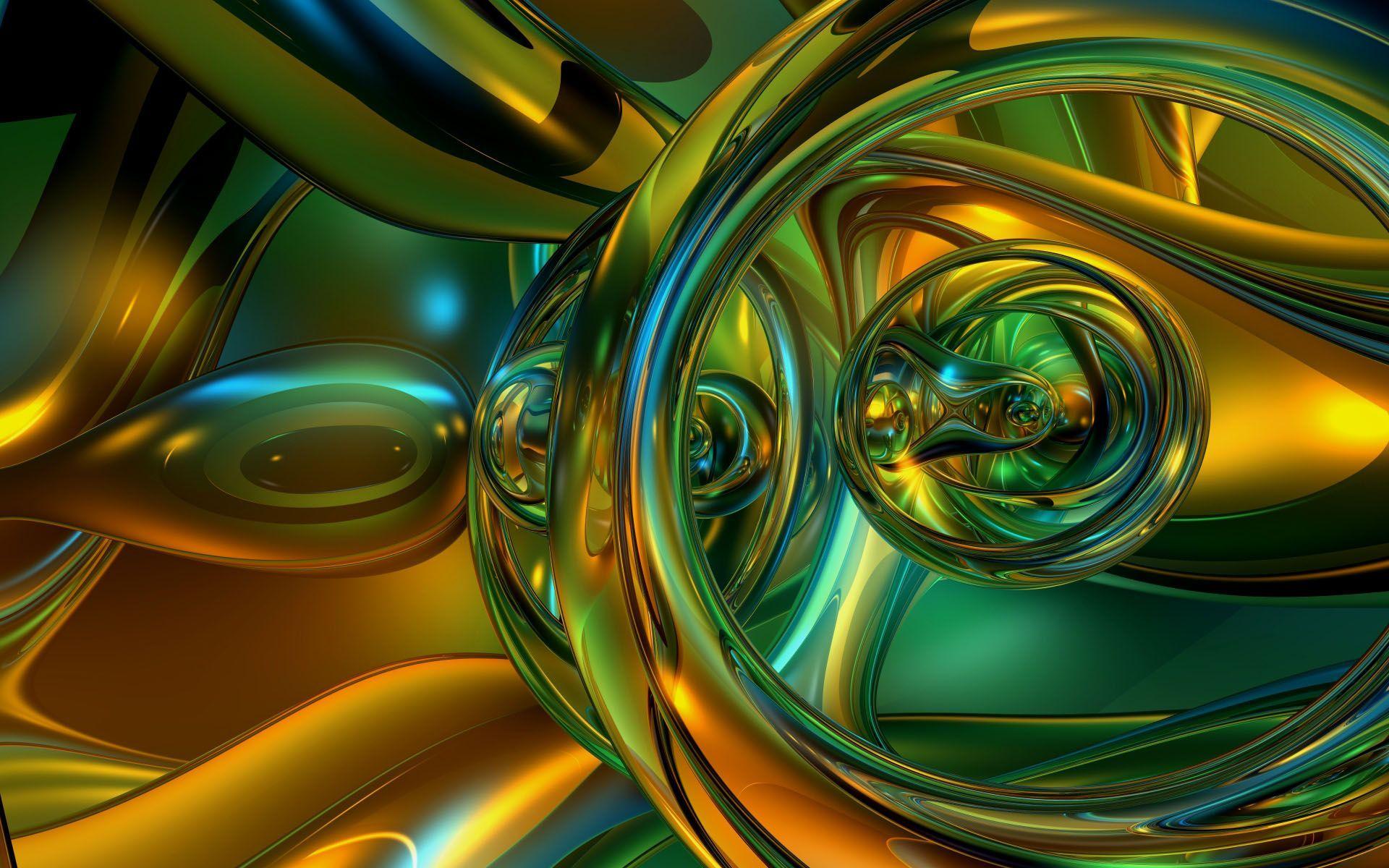 3D Abstract Golden Wallpaper Free Downloud Wallpaper