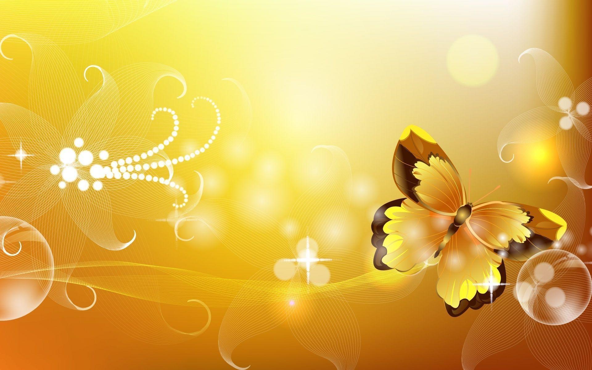 Download Background Vector Butterfly Golden Ground Back Wallpaper