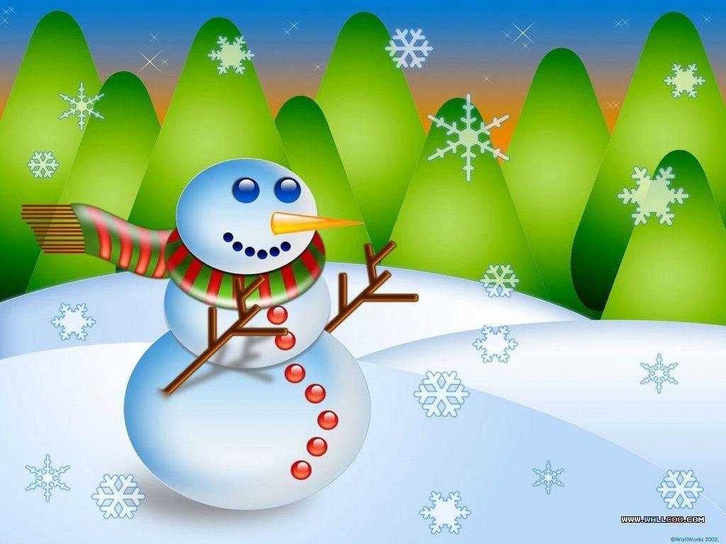 The cute Xmas snowman Wallpaper Wallpaper 17083