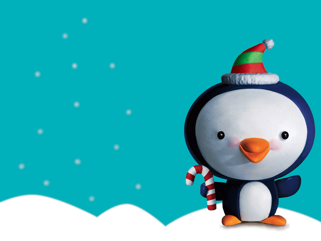 Animals For > Cute Christmas Penguin Wallpaper