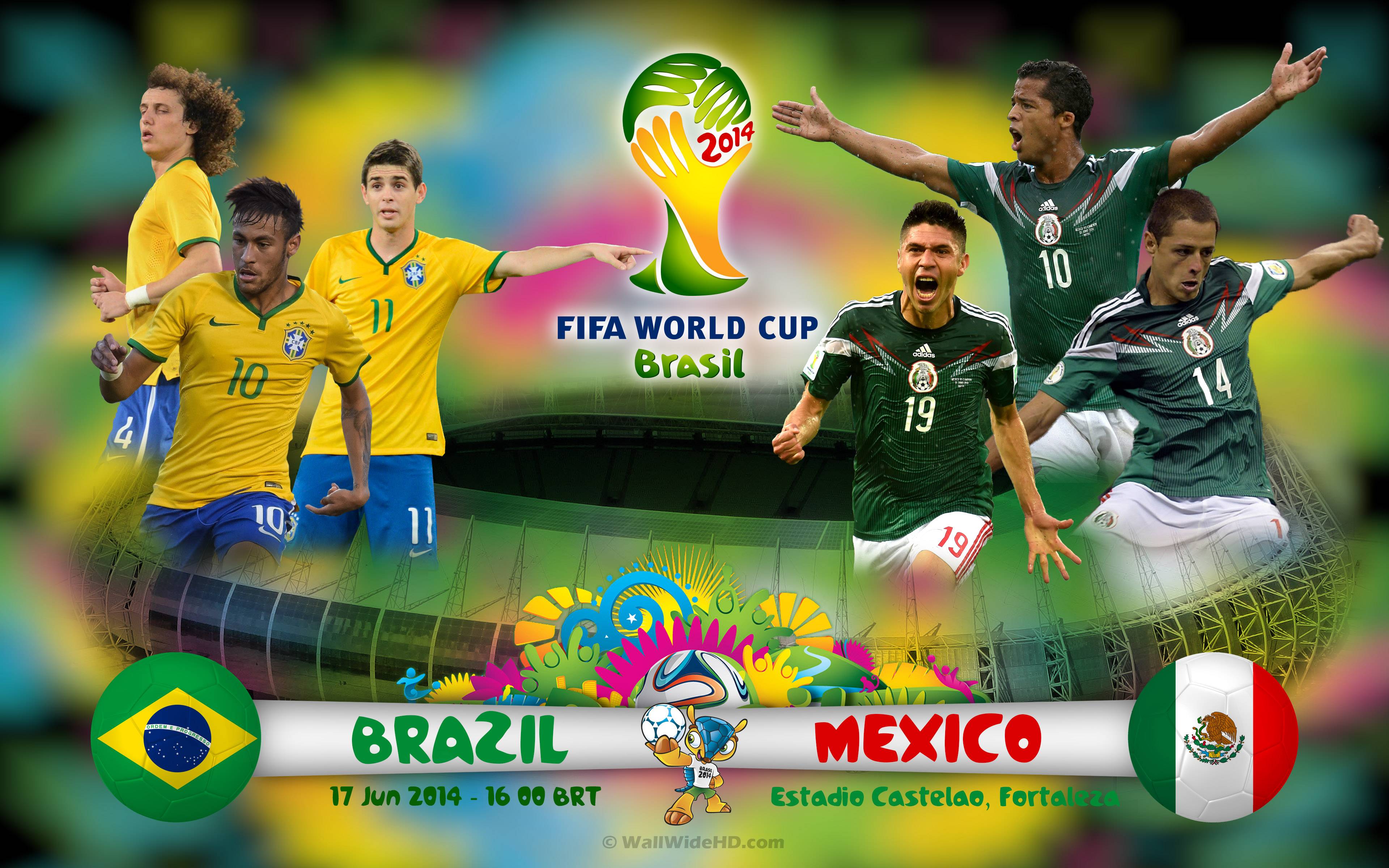 Brazil vs Mexico 2014 World Cup Group A Football Match Wallpapers