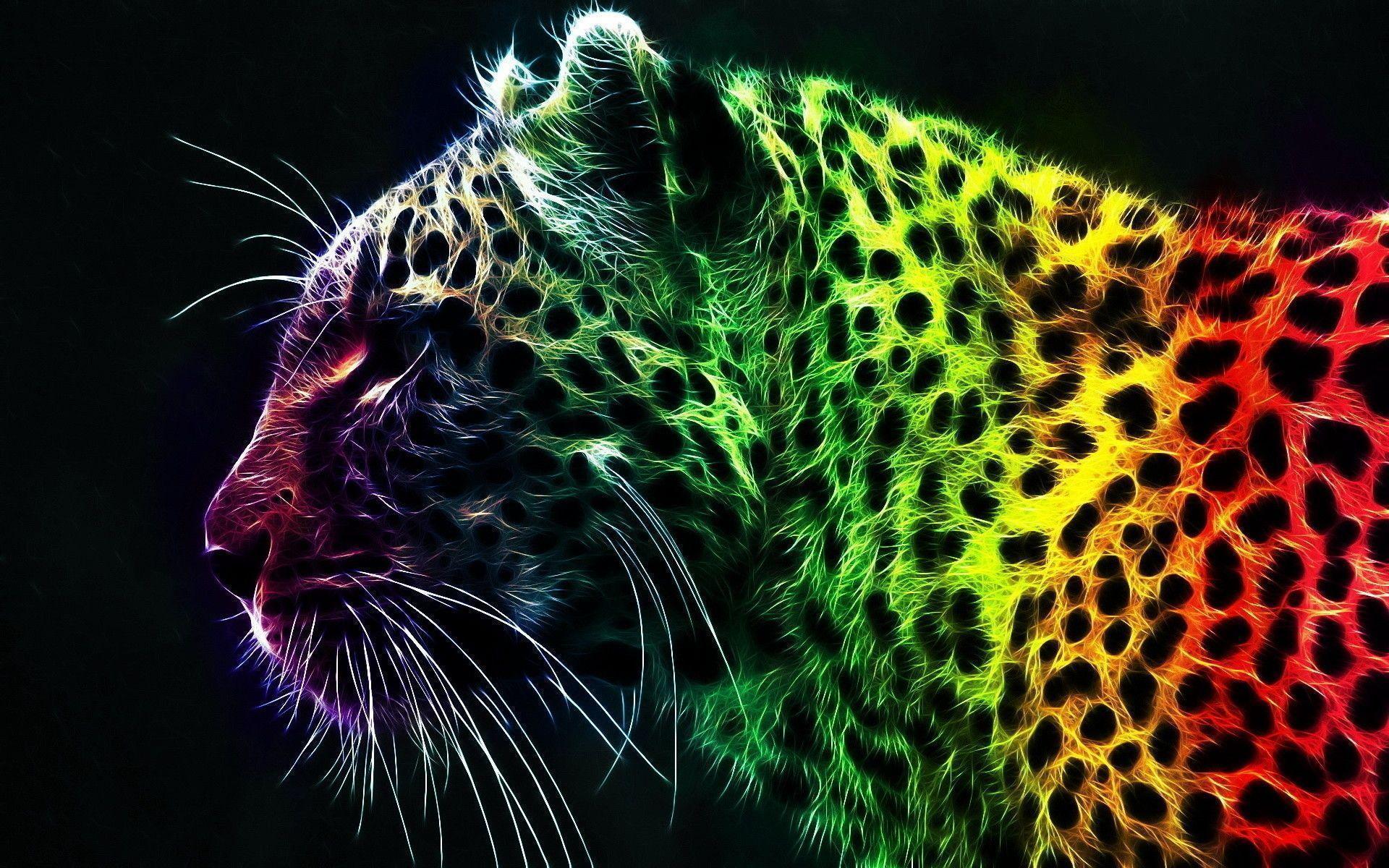 Rainbow Cheetah Print Background