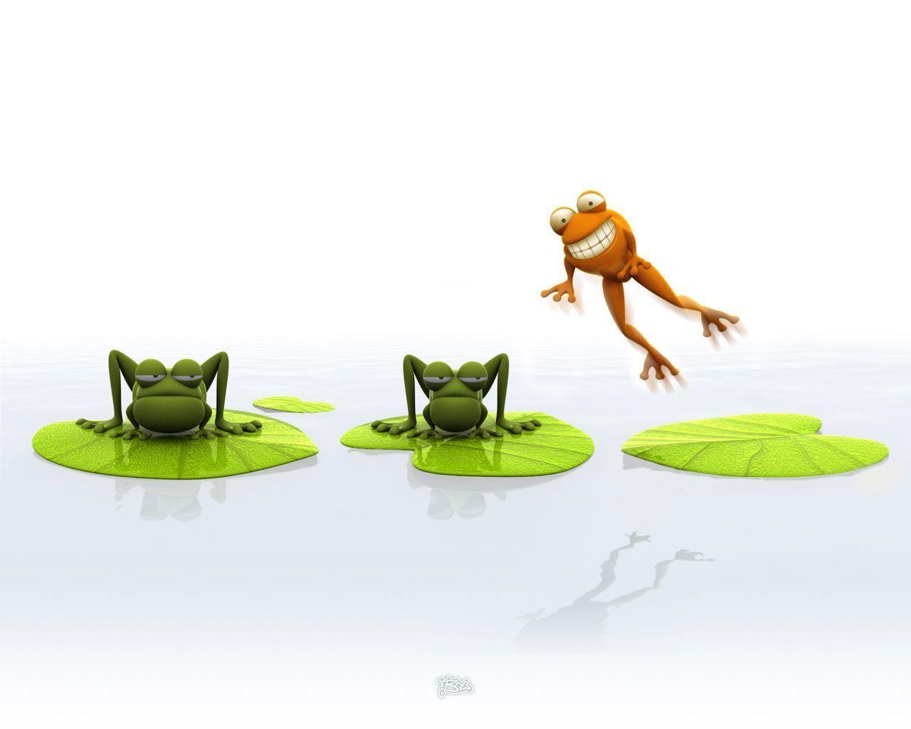 Desktop Background // Background // 3D Graphics // Frogs