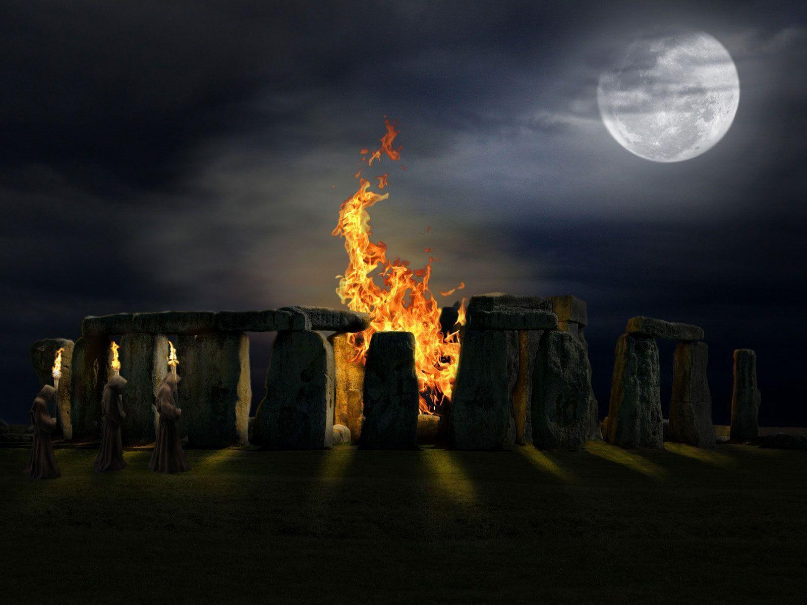 Druid Wallpaper, Free Wallpaper Druids Stonehenge Fire In Night