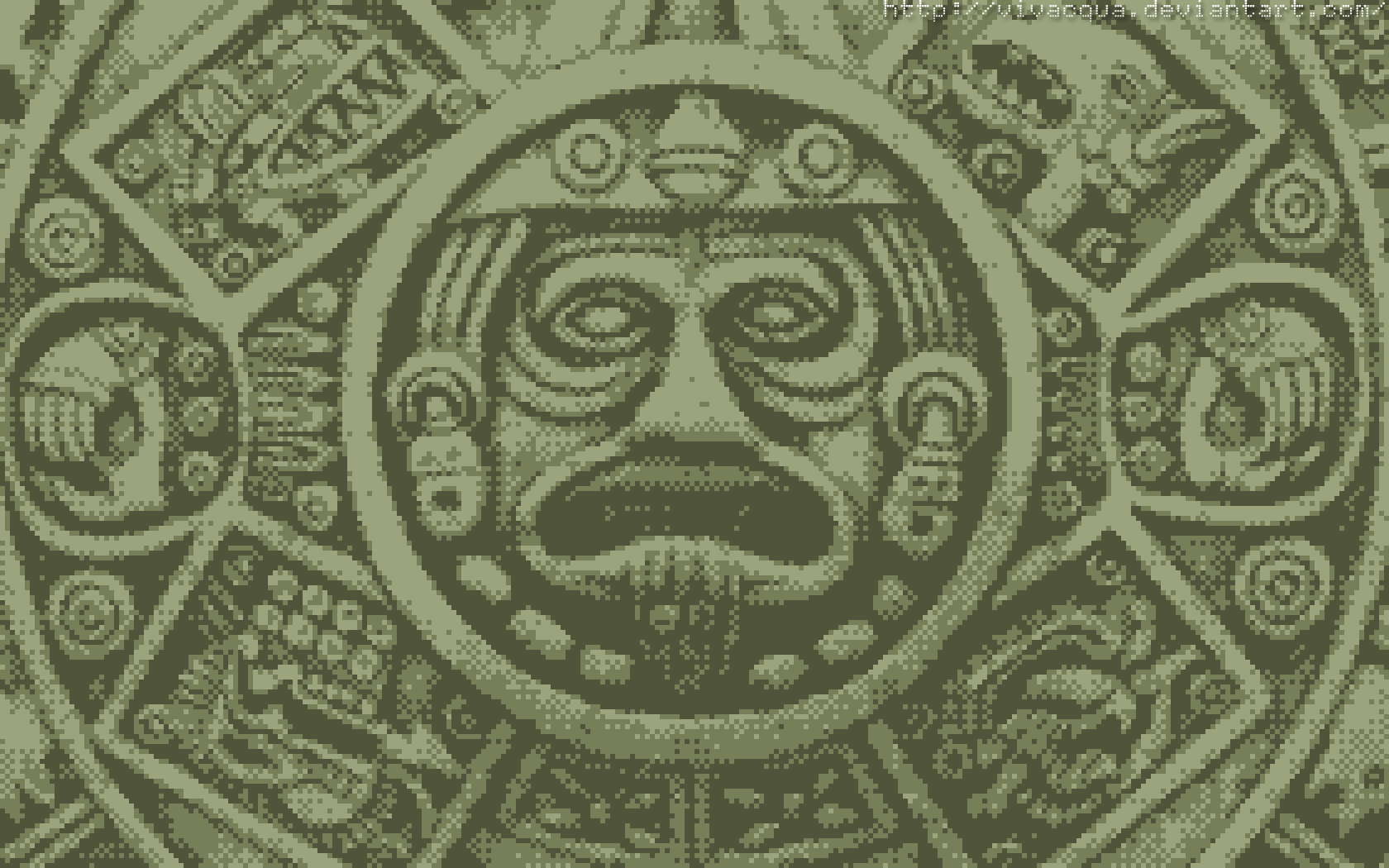 Aztec Calendar Gameboy Style by Vivacqua