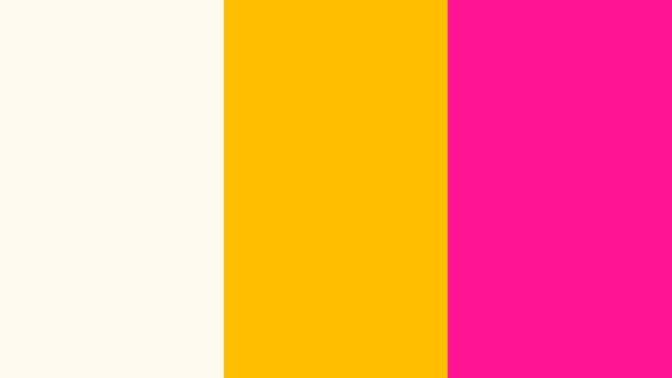 Floral White, Fluorescent Orange and Fluorescent Pink