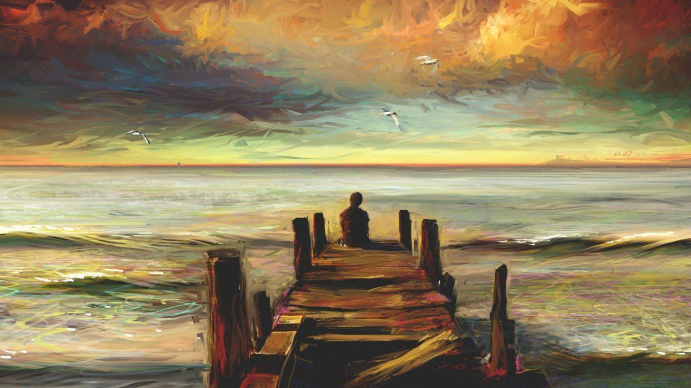 Painting Of Loneliness Wallpaper