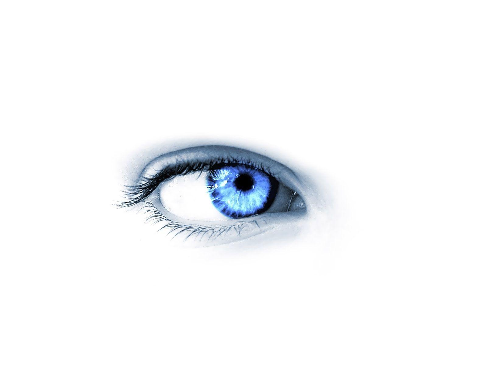 Blue eye on white Wallpaper