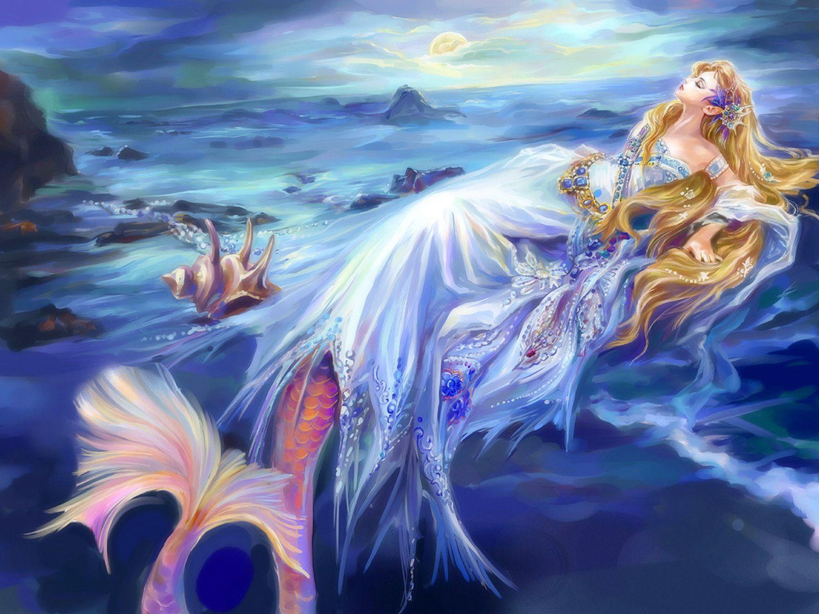 transforming mermaid Wallpaper Background