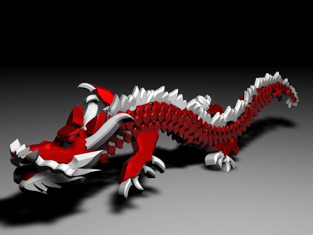 Desktop Wallpaper · Gallery · 3D Art · Red Dragon. Free