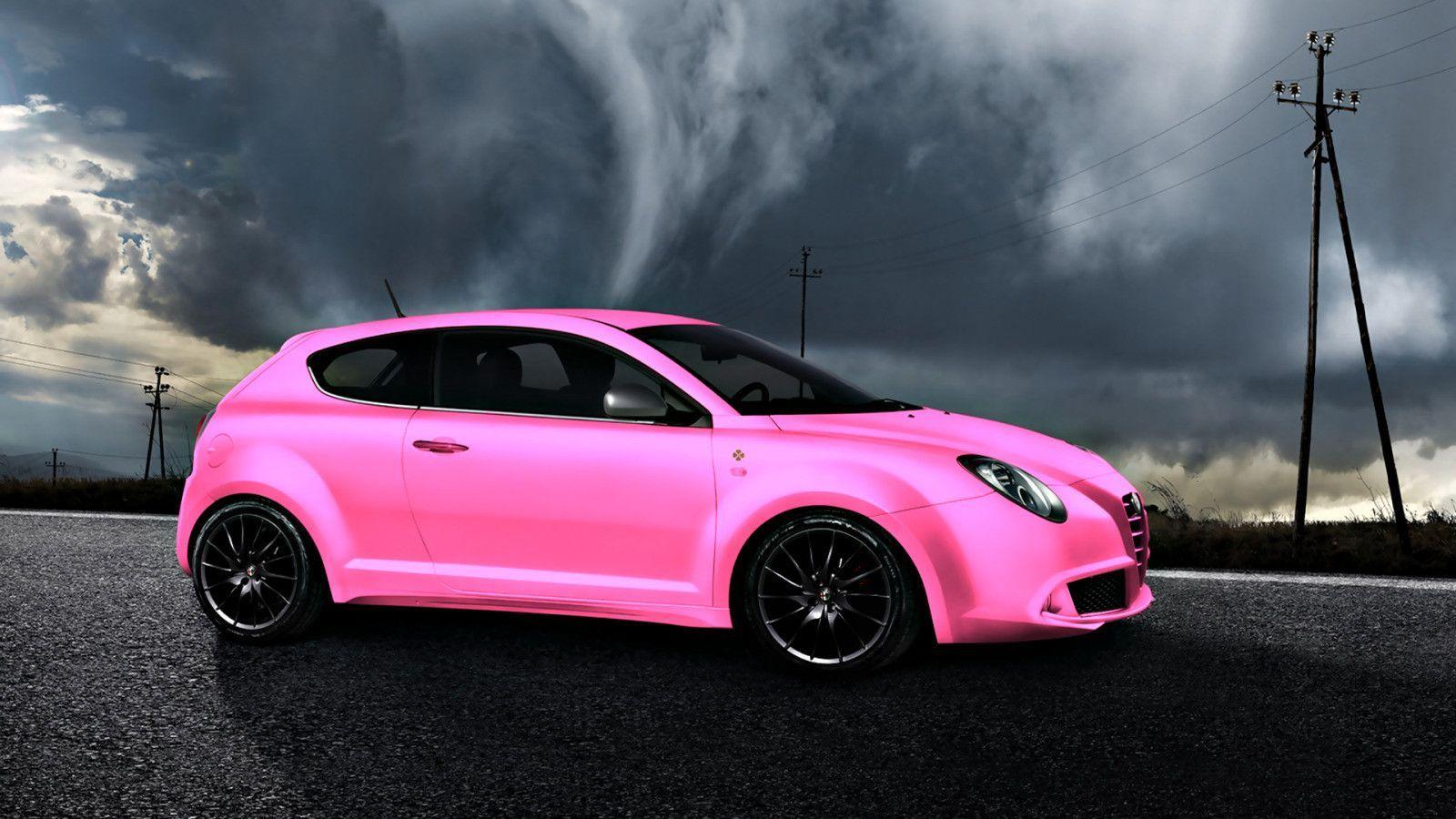 Pink Car widescreen wallpaper. Wide