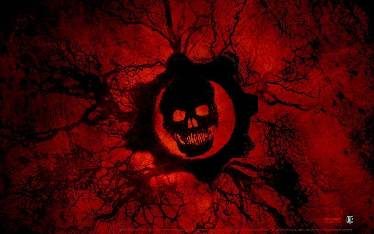 Wallpaper For > Black And Red Skull Wallpaper
