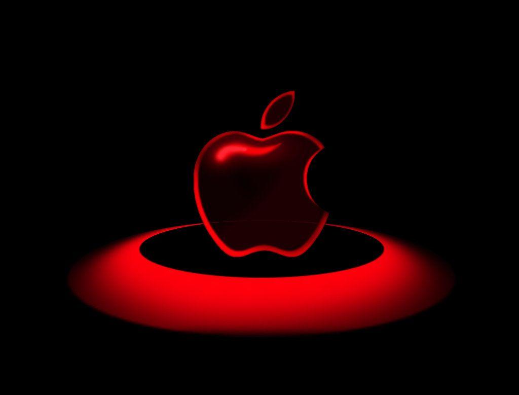 Wallpaper For > Black And Red Apple Wallpaper
