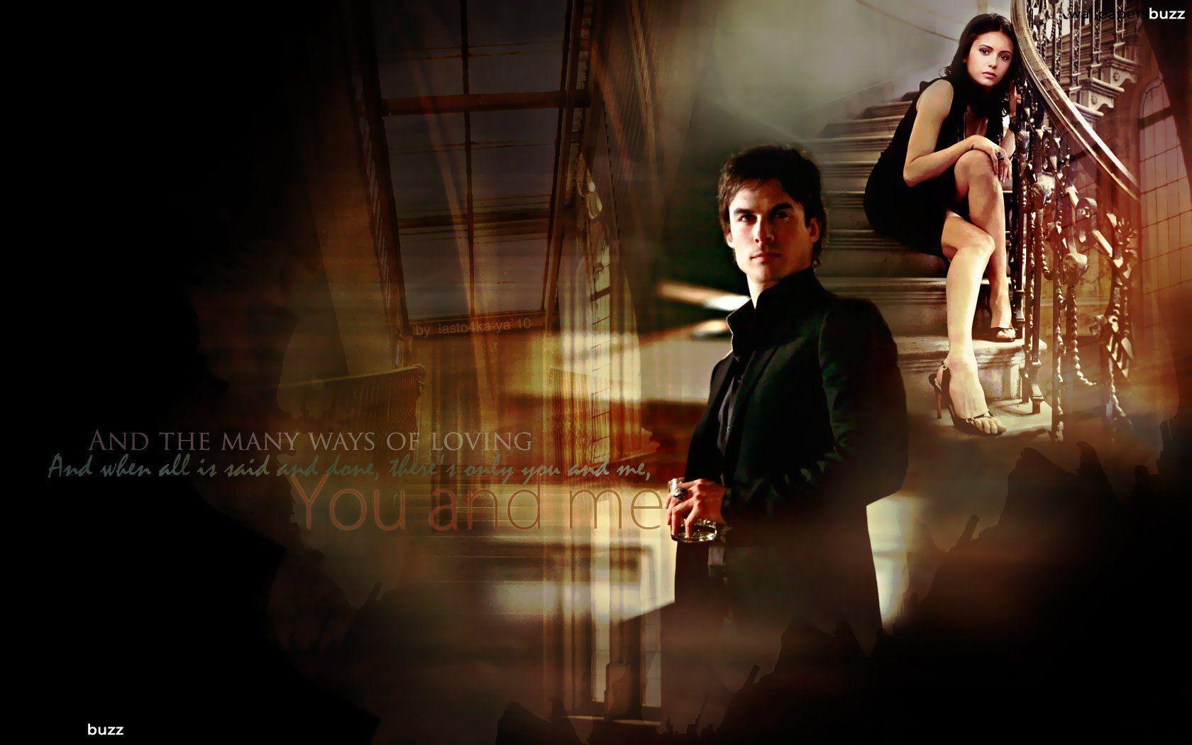 Damon and Elena together HD Wallpaper