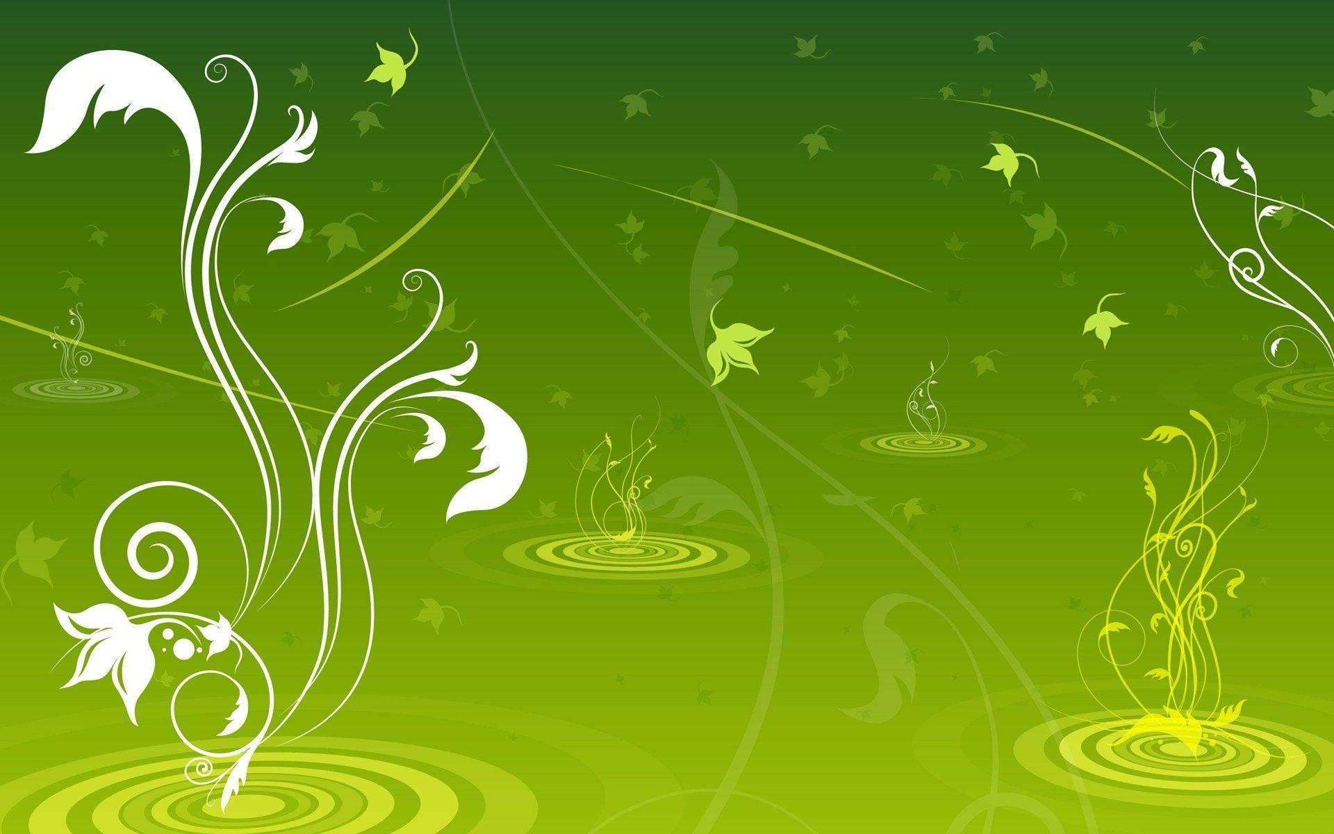 Green Flowers Background Wallpaper and