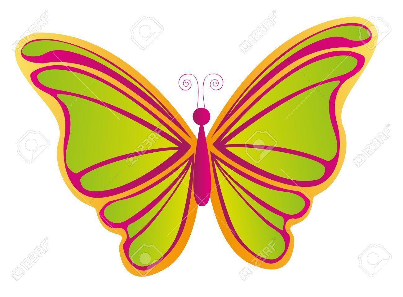 Beatiful Butterfly Isolated Over White Background. Vector Royalty