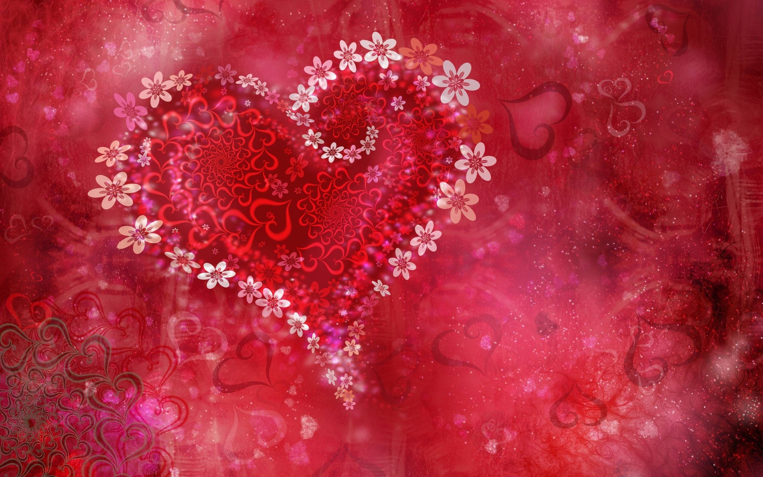 Flower Valentine Heart Wallpaper For Desk Wallpaper