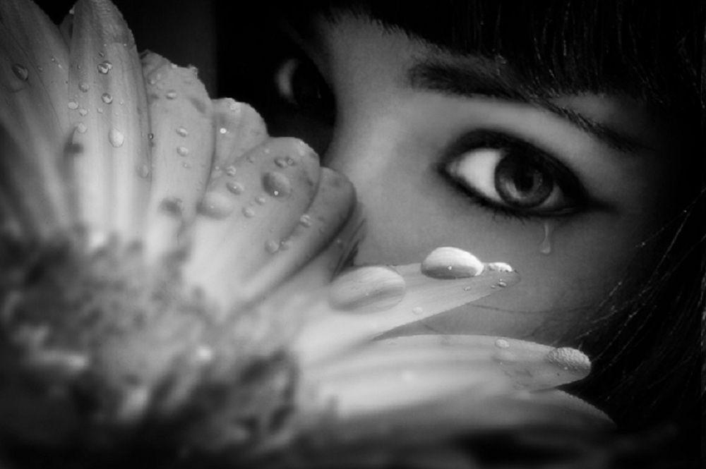 Enchanting Tears Tear Emotions Women Flower Face Wallpaper 2013