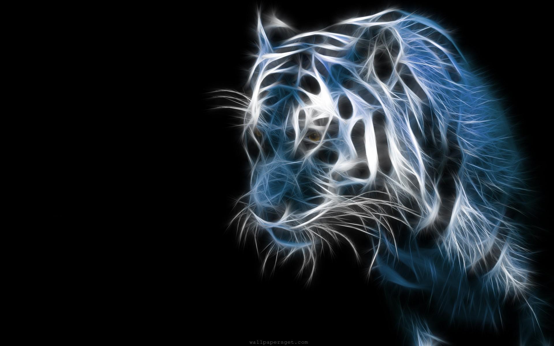 Download Abstract Blue Apple Cool Tiger Wallpaper 1920x1200. Full