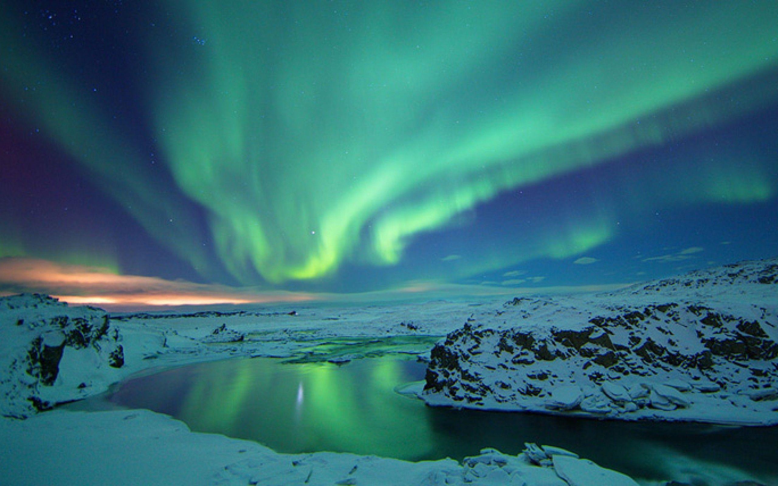 Northern Lights Iceland HD Wallpaper Background Label 2560x1600PX