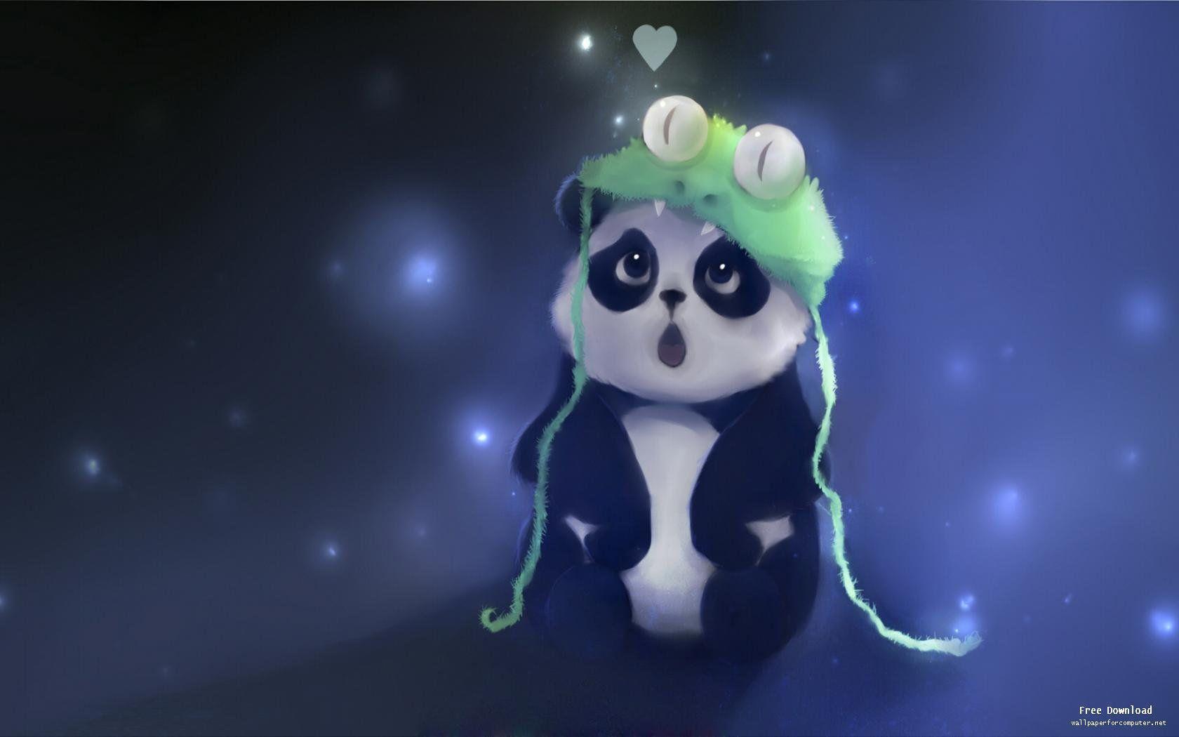 cute baby panda cartoon wallpaper Wallpaper For Computer