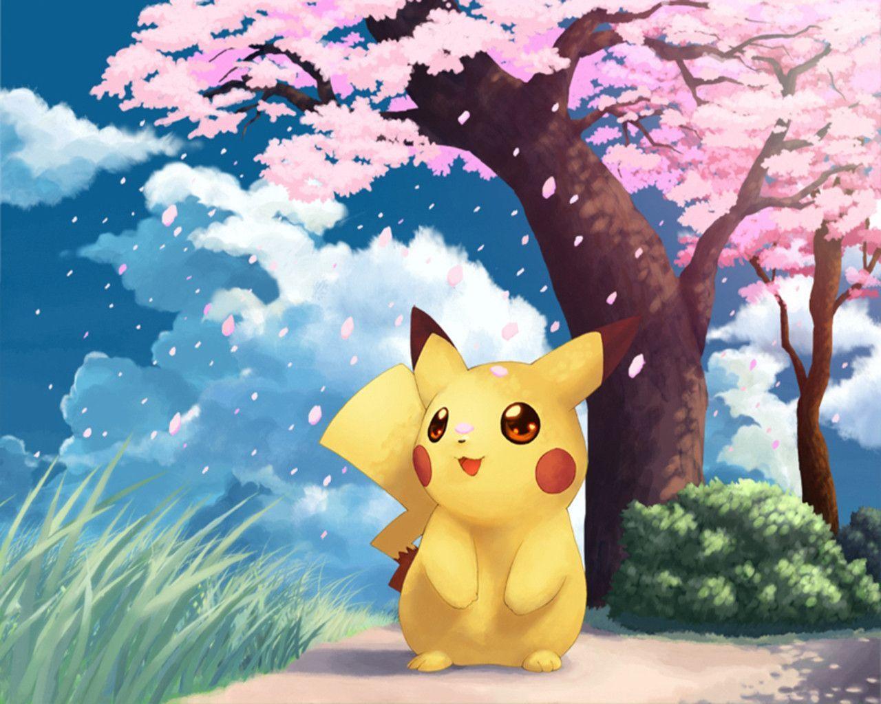 Flower And Pikachu Wallpaper Image Wallpaper