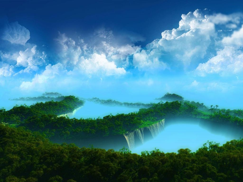 Beautiful waterfall computer desktop wallpaper 1024x768 HD