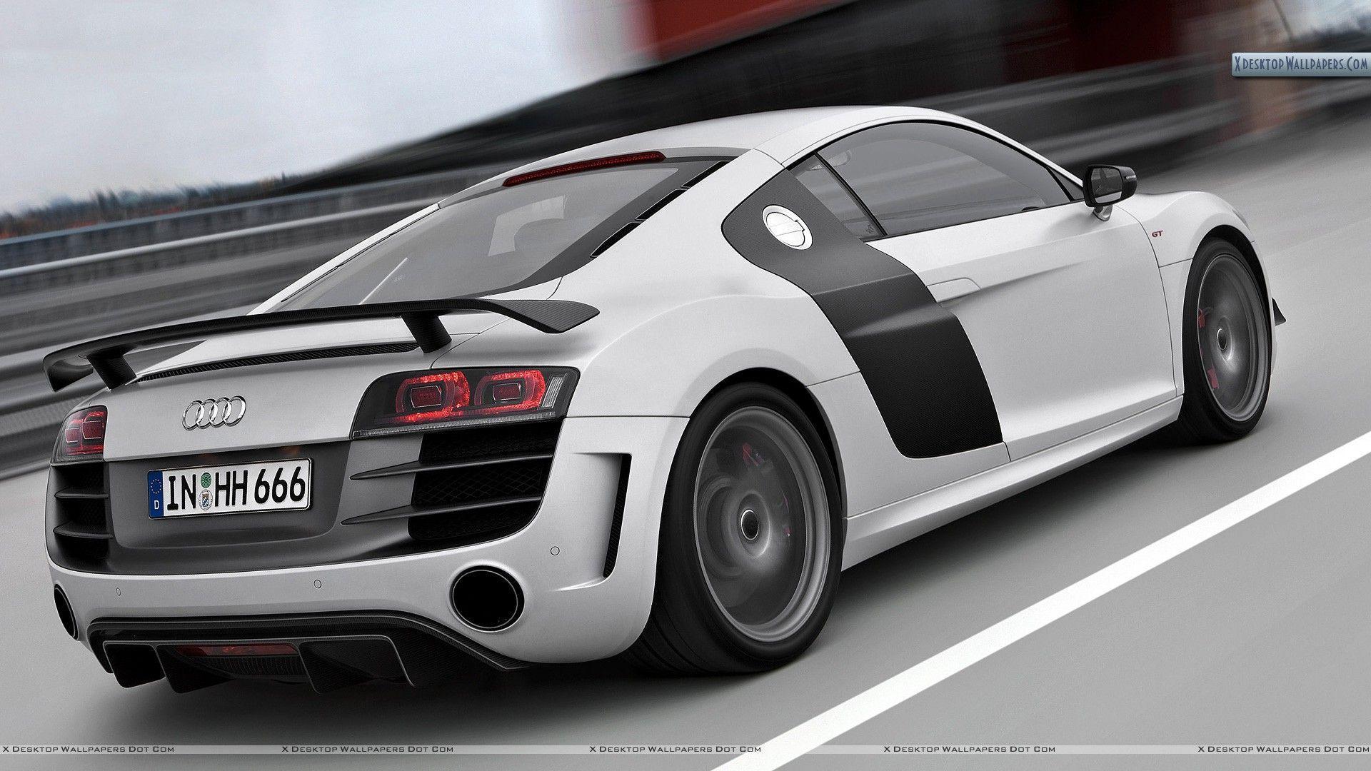 Audi R8 Gt On Race Track Back Pose Wallpaper